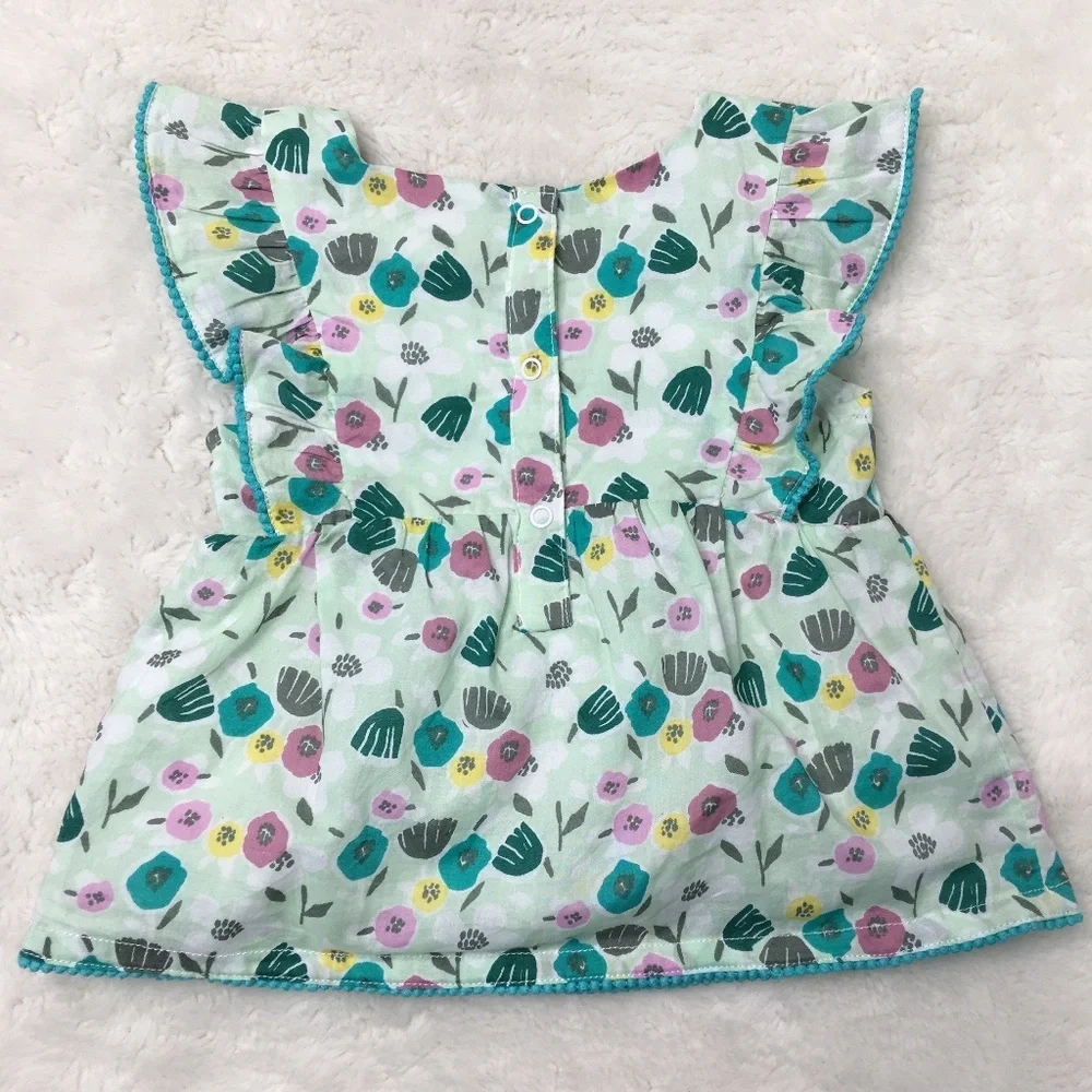 Peek Baby Girl Floral Blouse Top Size 6-12 Months